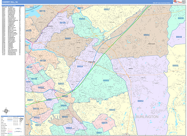 Cherry Hill, NJ Zip Code Map